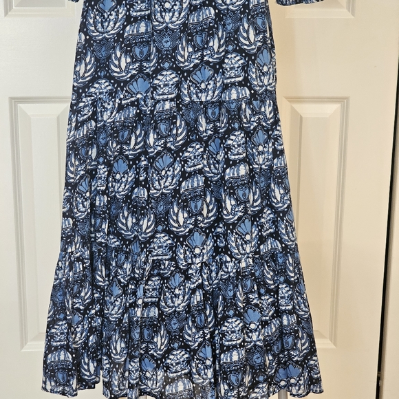 Caroline Constas Blue Dahlia Navy Deep V Open Back Maxi Dress NWT - Picture 7 of 11